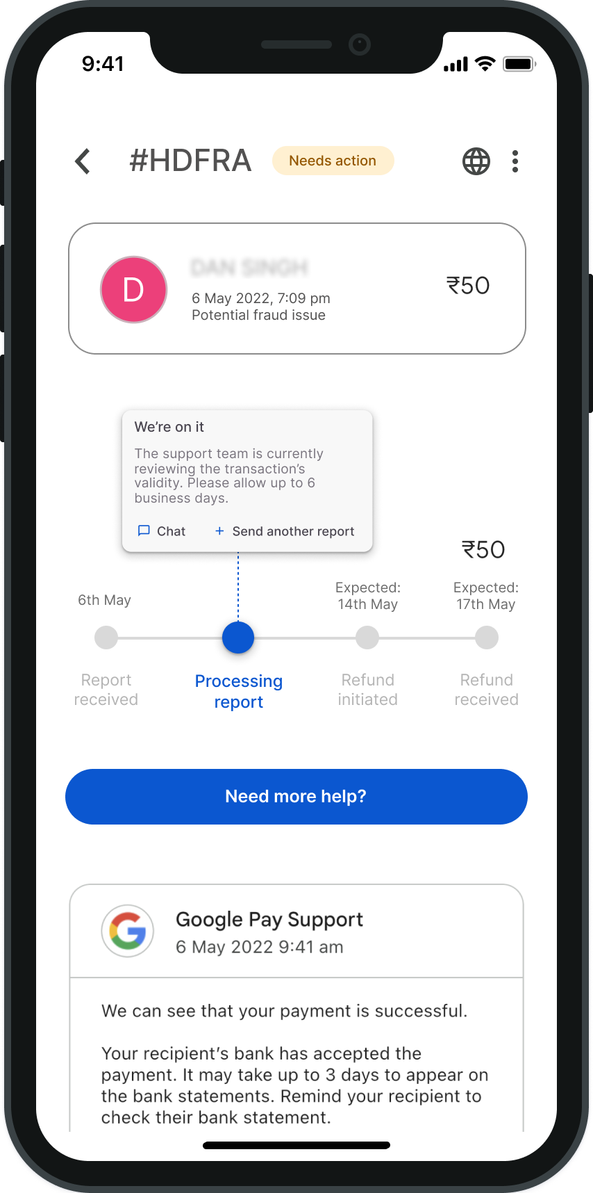 Further redesigned ticket status